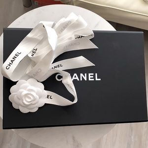 Chanel Box, including the ‘Chanel’ printed camellia ribbon & bag infilling paper